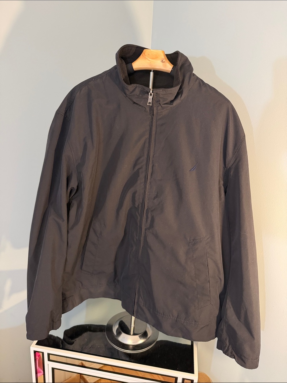 Nautica Men's Black Full-Zip Reversible Jacket XL
